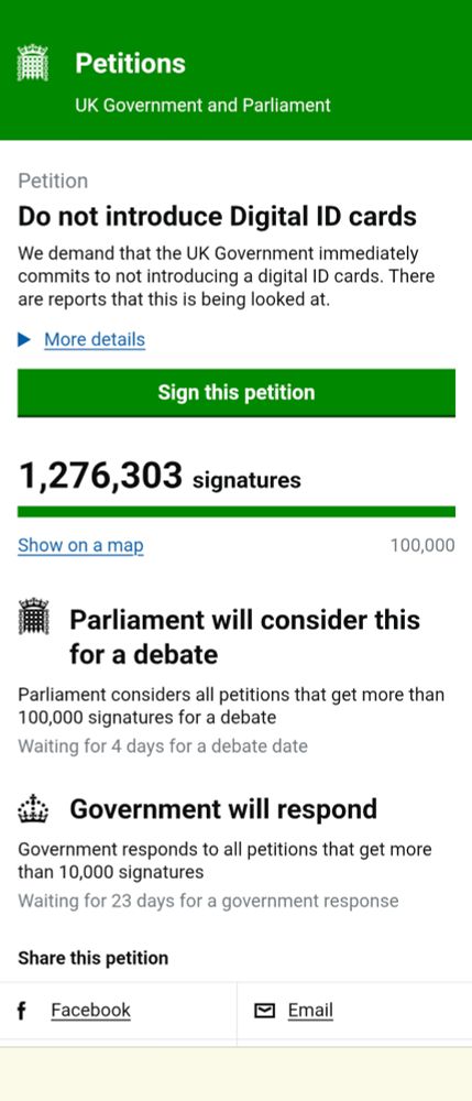 Now standing at one million, two hundred and seventy six thousand three hundred and three signatures 