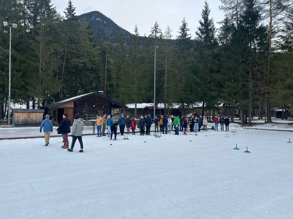 group curling on ice