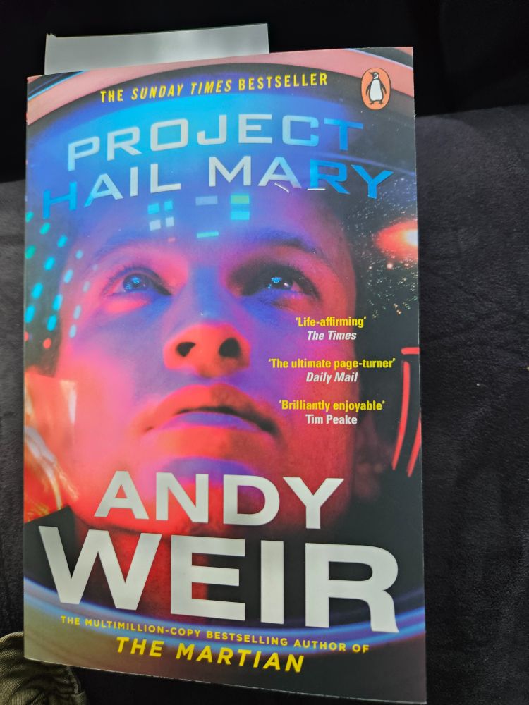 Picture of the cover of Andy Weir's book Project Hail Mary