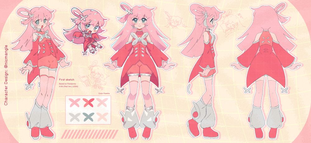 Pink feminine design drawn and made by nicmangle.