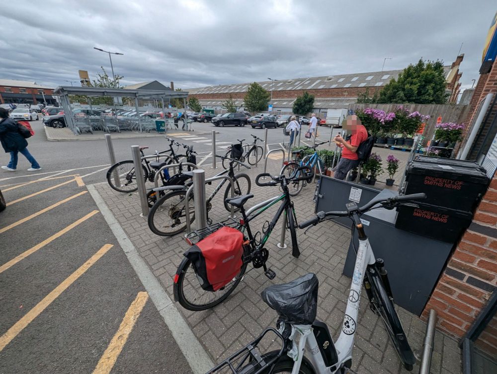 Seven bikes parked at Lidl 