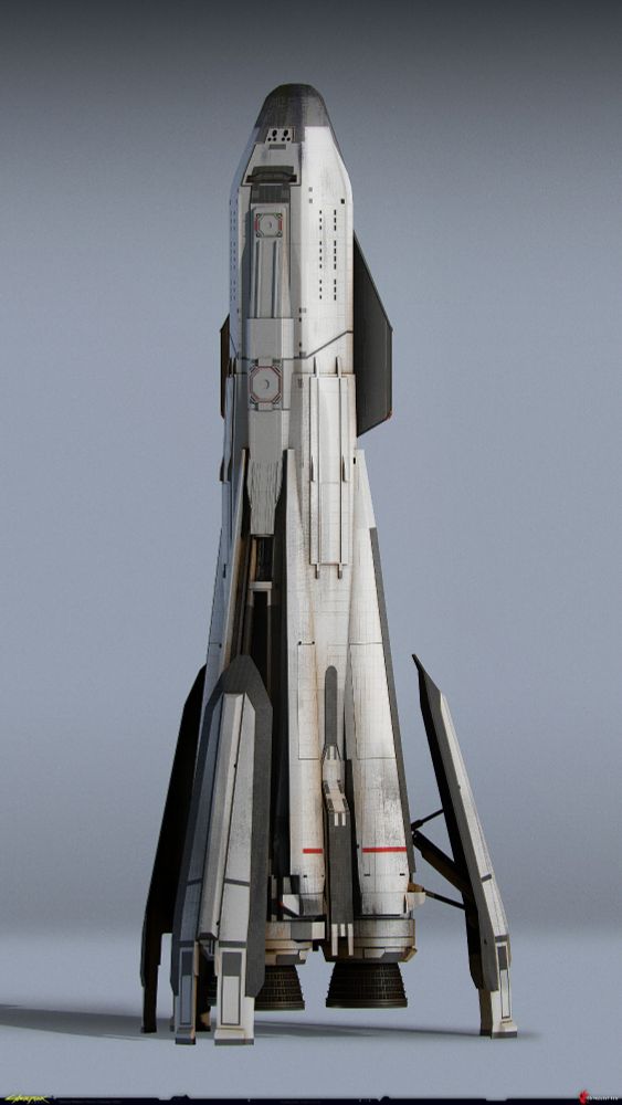 Night City Space Shuttle, design by Maciej Rebisz