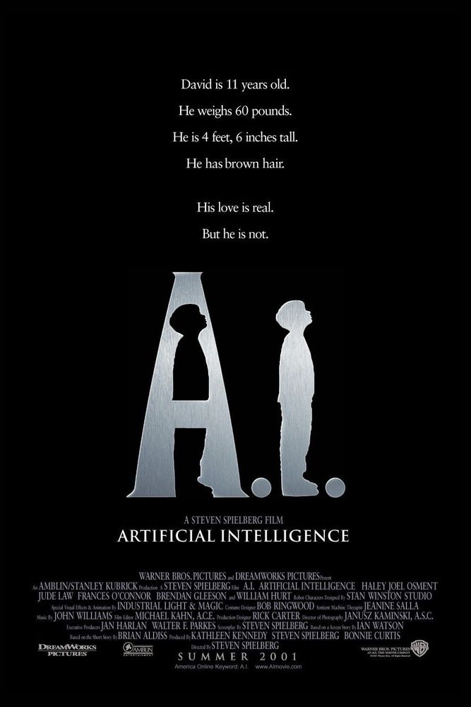 Spielberg's A.I movie poster 