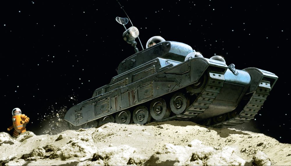 Explorers on the Moon Rendering - Artist: Greg Broadmore