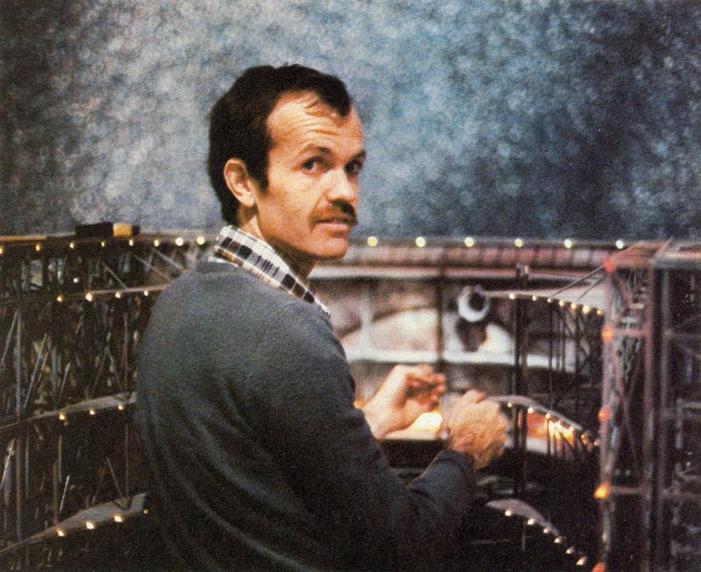Harrison Ellenshaw working on The Black Hole (1979)