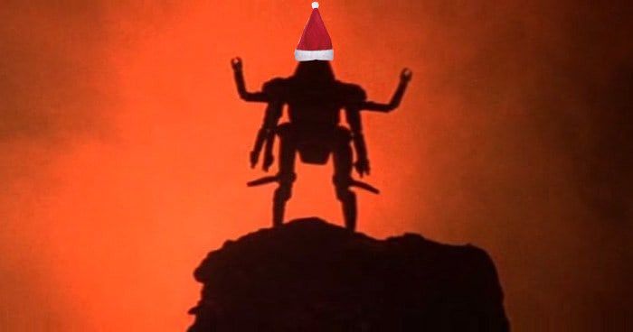 Max with a Santa hat