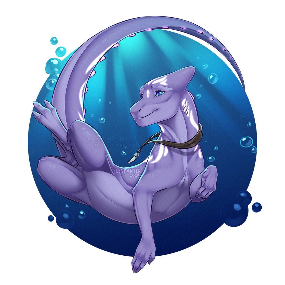 Apple dinosaur swimming under water
Art related to "Raptor" comic by ElenPanter