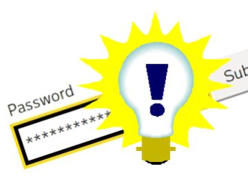 Password field and light bulb idea icon