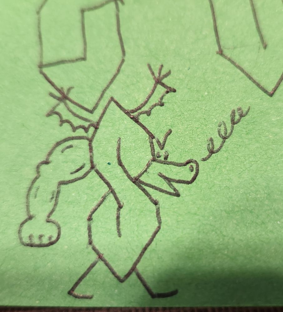 Trogdor the Burninator, but drawn with a cool "s" design