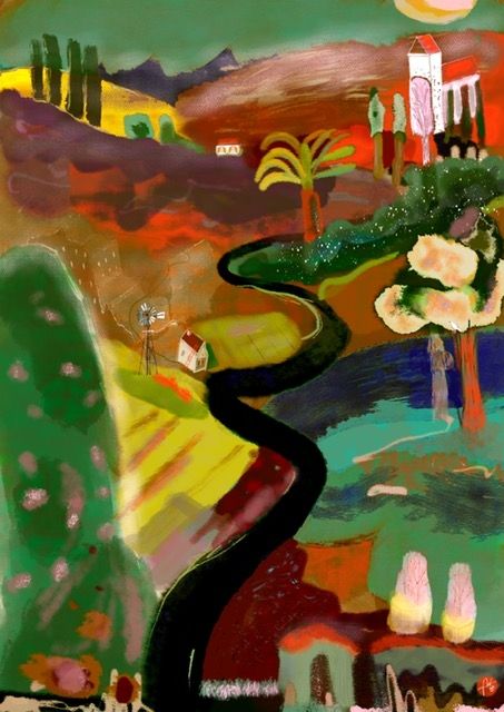 My version of Nichols canyon, inspired by the great David Hockney