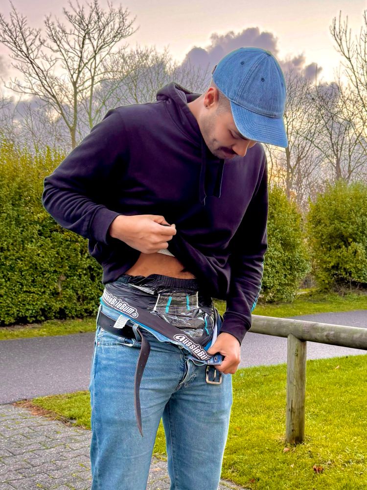 Boy in a diaper ready for adventures