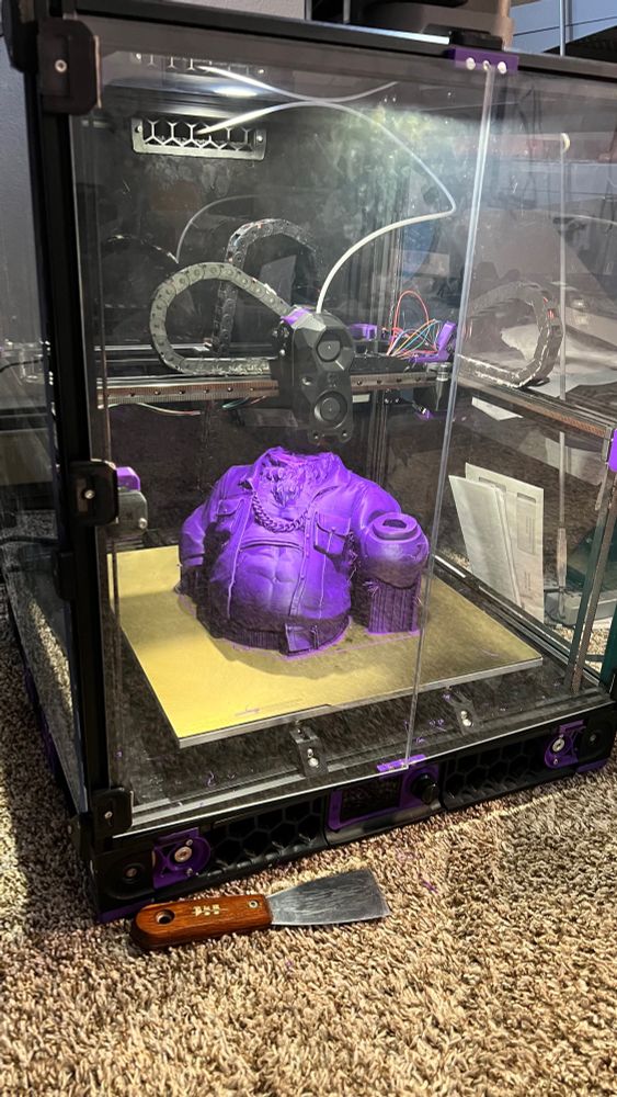 A Voron 2.4 high speed printer, printing a model