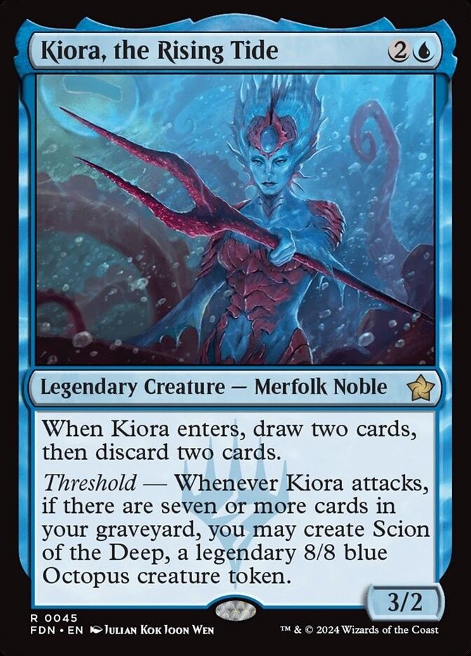 MTG card: Kiora, the a Rising Tide