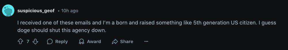 and another us citizen got one