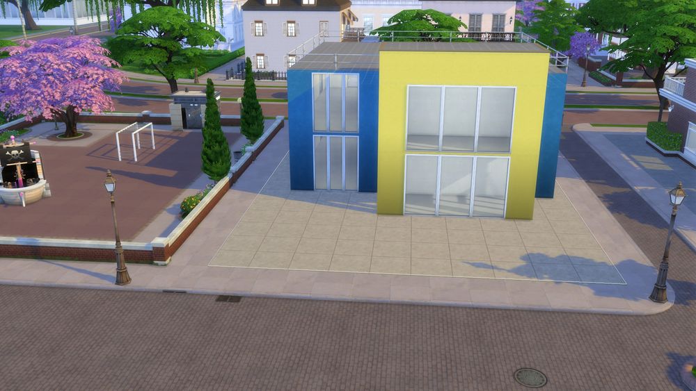 A work in progress picture of a build in the Sims 4.