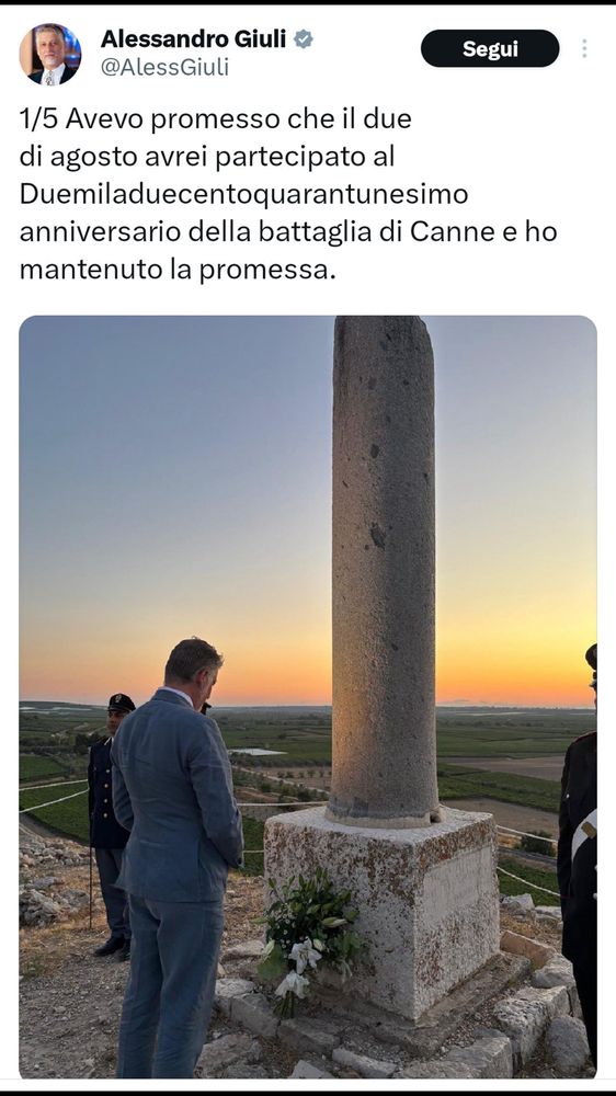 Il post del ministro della Cultura ricorda le guerre puniche ma dimentica la strage fascista del 2 agosto 1980.

The Culture Minister's post recalls the Punic Wars but forgets the fascist massacre of 2 August 1980.