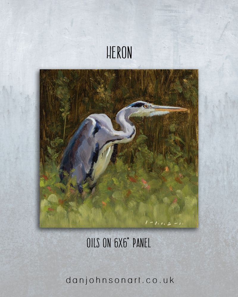 Heron oil painting by Dan Johnson