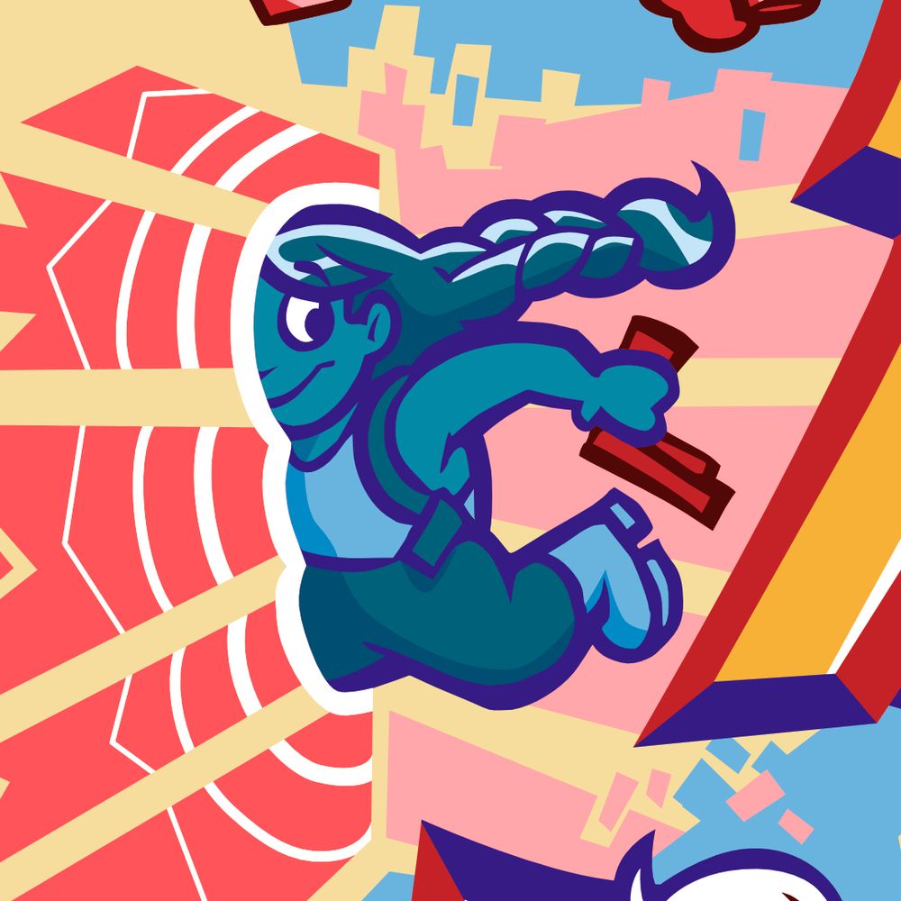 Zoom sur l’image - un personnage ressemblant à Lara Croft semble traverser un pan du décor.