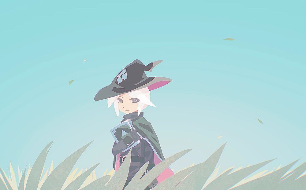 Outlander Warlock Richard in a field of grass.