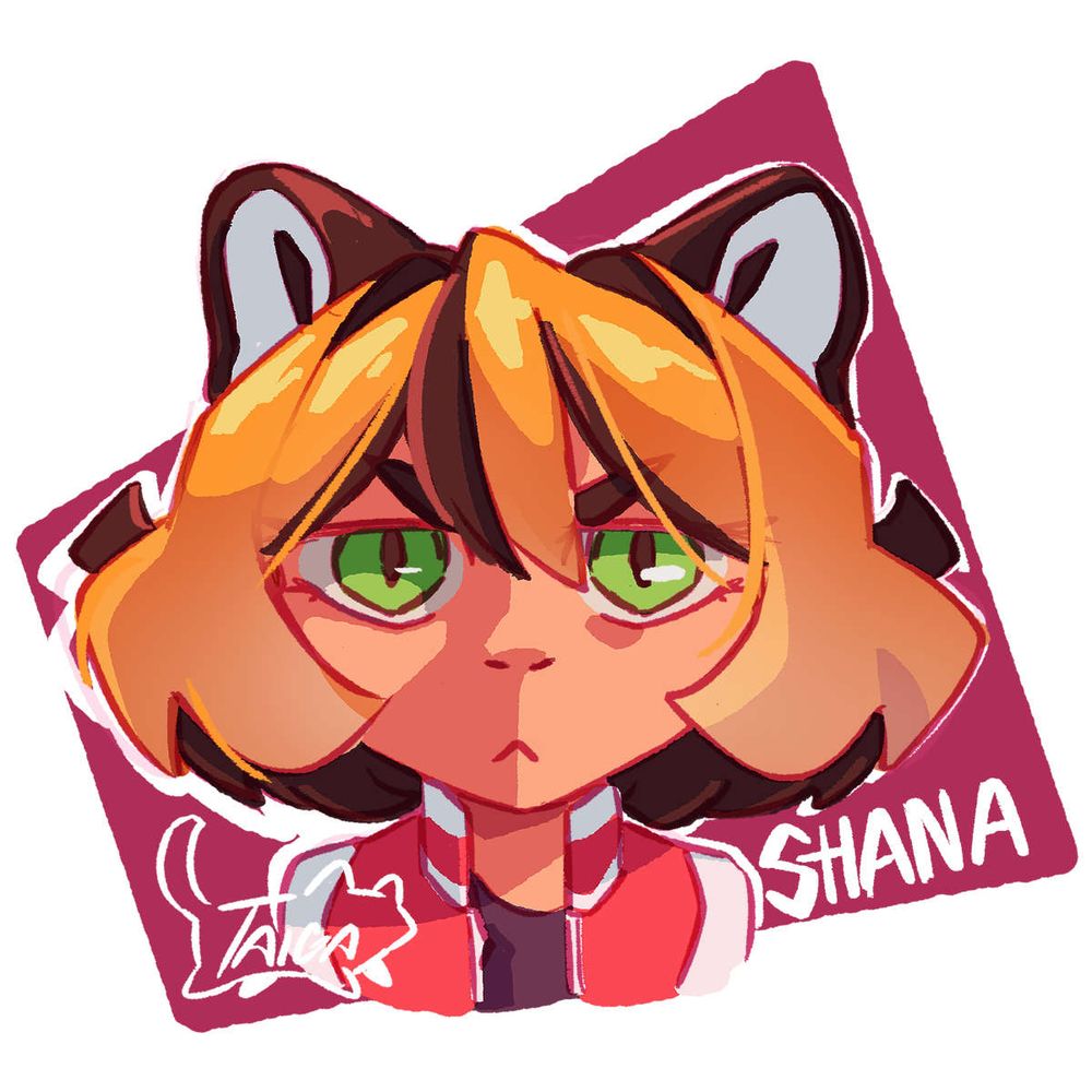 Headshot of my OC Shana looking serious