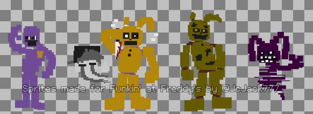 Five Nights at Freddy's atari minigame-styled sprites made by me for an upcoming update to my own project Funkin' at Freddy's