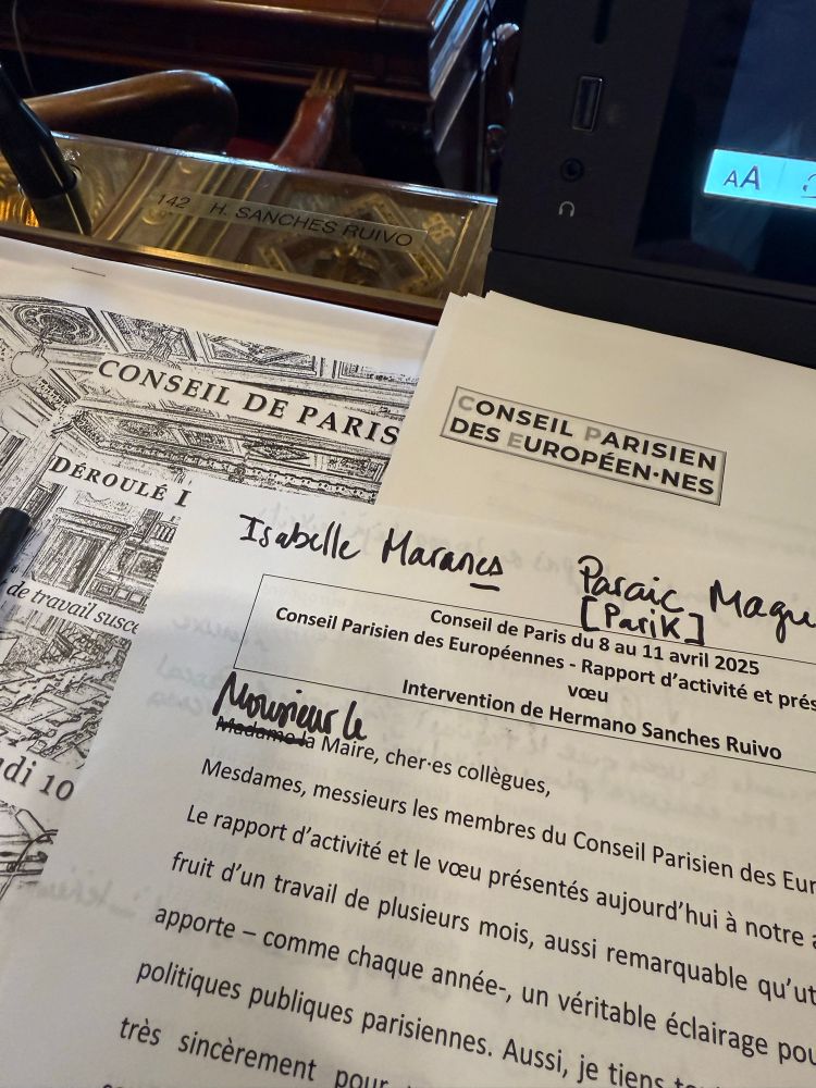 Photo d’une partie du Texte de mon intervention 