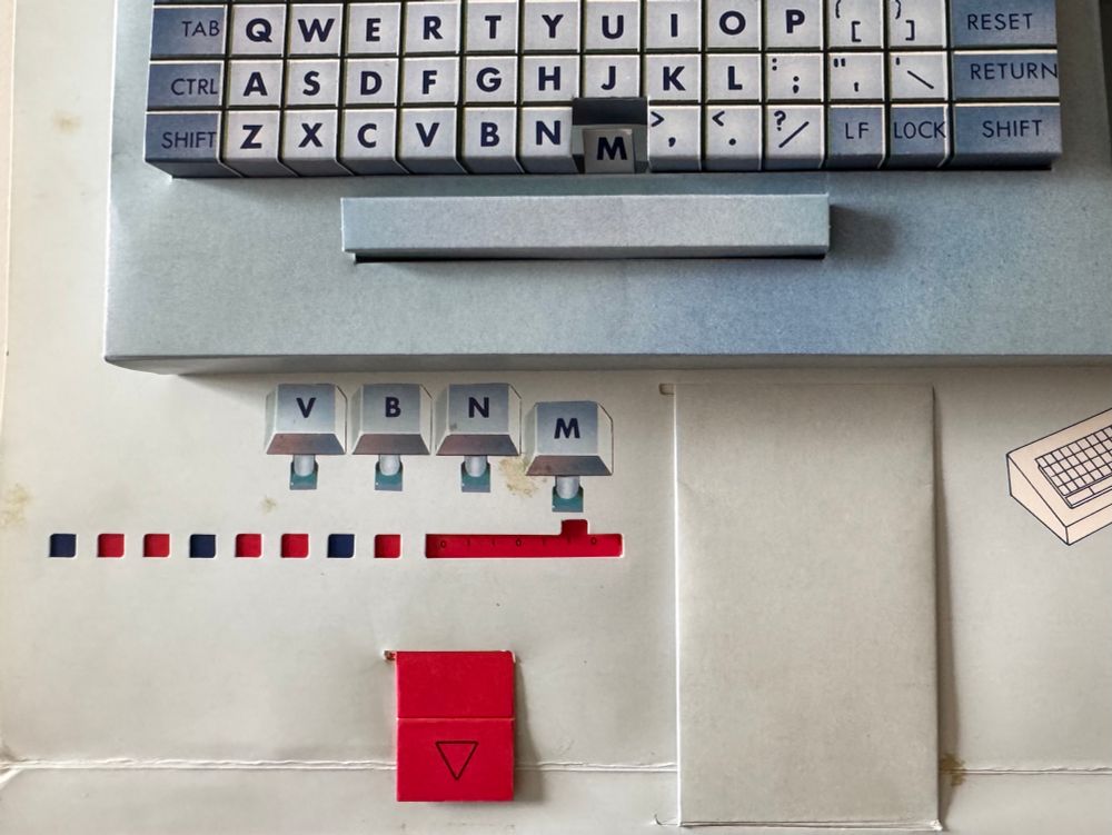 Picture of the keyboard when the tab is pulled.