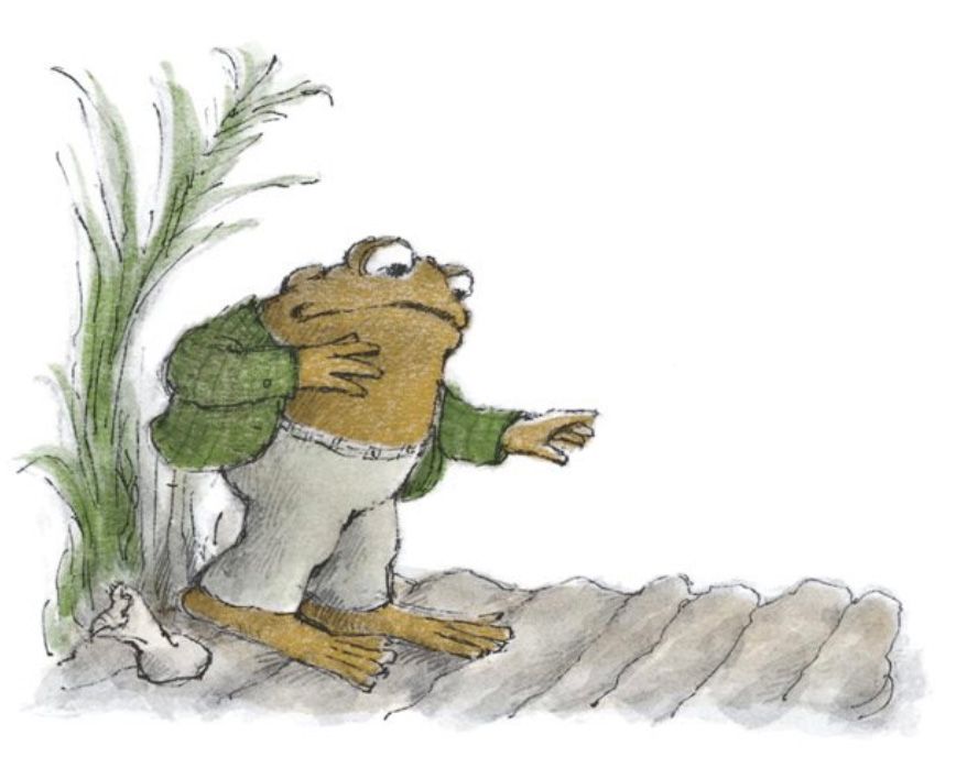 Toads studies his garden, waiting for the seeds to grow.

From "The Garden"
In *Frog and Toad Together*