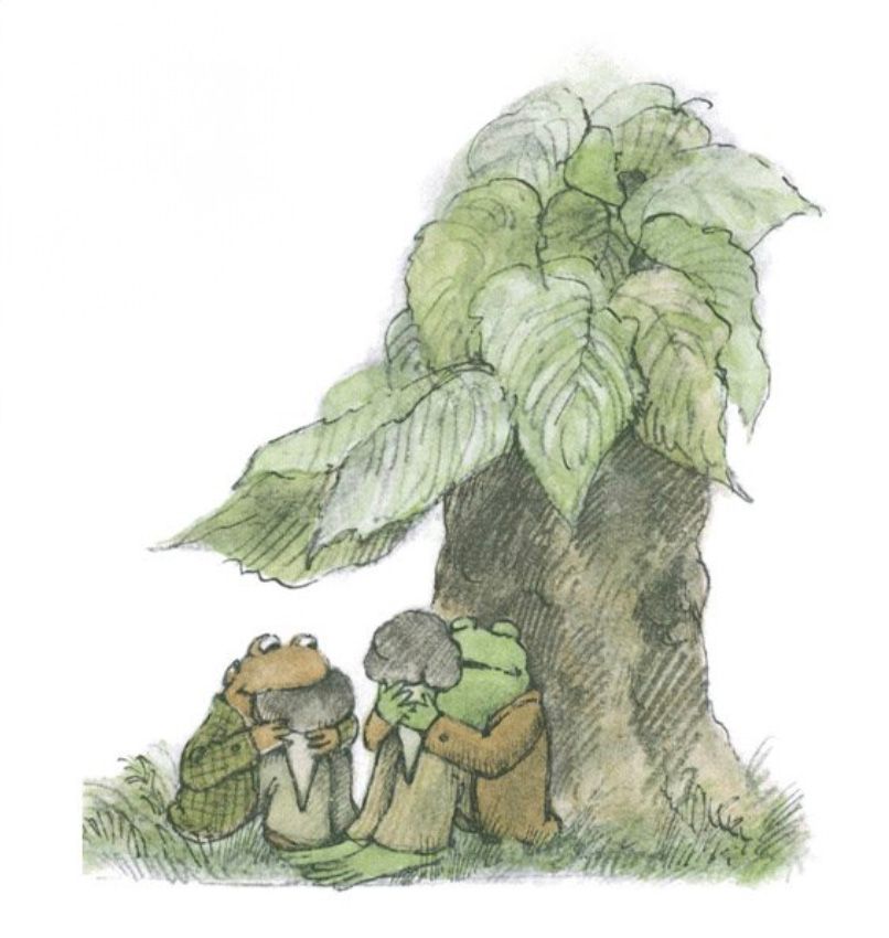 Under the shade of a big leafy tree, Frog, Toad, and two friends sit quietly, savoring their ice cream—determined to enjoy every last bite before the sun can interfere again.

From "Ice Cream"
In *Frog and Toad All Year*