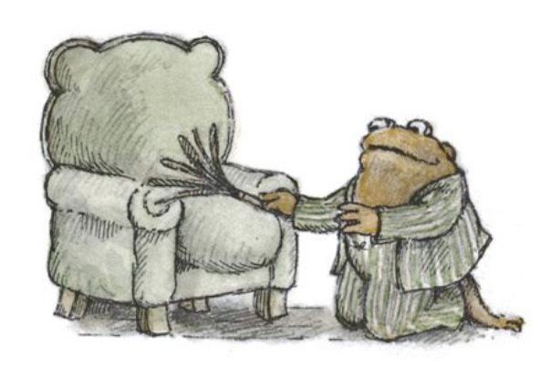 It's Toad. Dusting a chair.

From "Tomorrow"
In *Days with Frog and Toad*