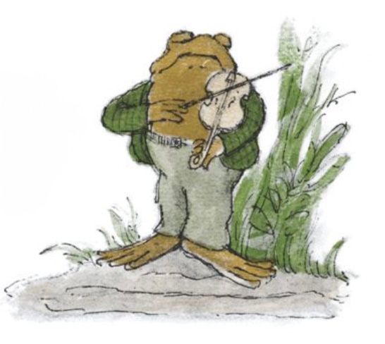 Toad, an accomplished musician, plays violin for his seeds.

From "The Garden"
In *Frog and Toad Together*