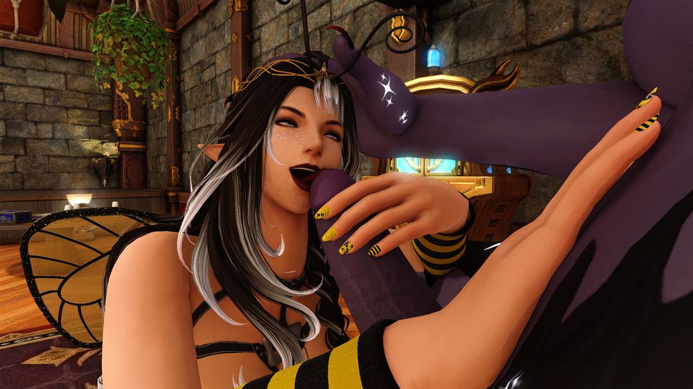 close up of Briel sucking off Ghore