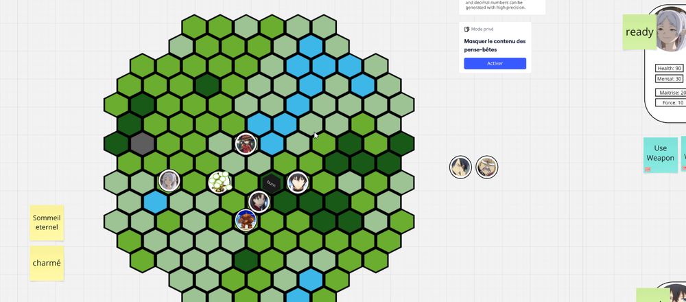 Paper prototype of Magia Arena