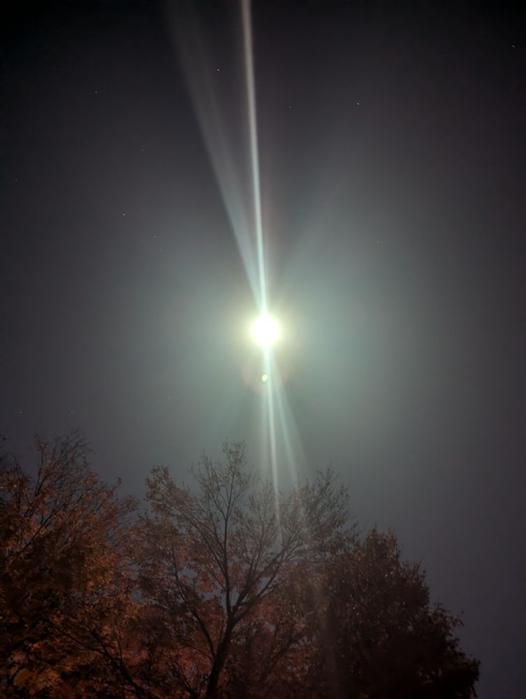 A picture of the full moon shining at around midnight CST on October 16-17