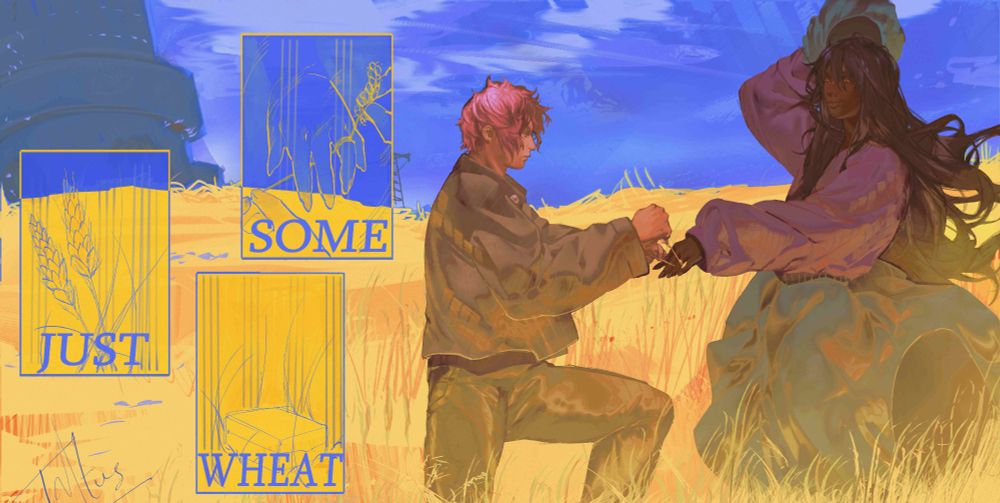 man proposing to a woman in a wheat field, using a piece of wheat
