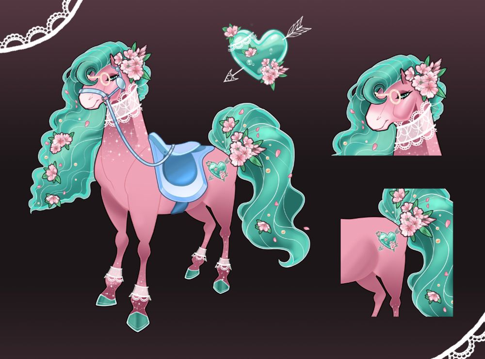 Glass heart pony at $55