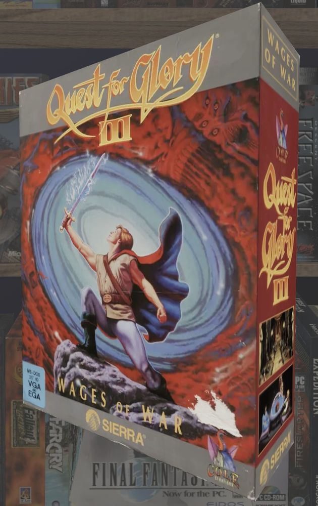 The box art for 1992 PC game Quest for Glory III: Wages of War