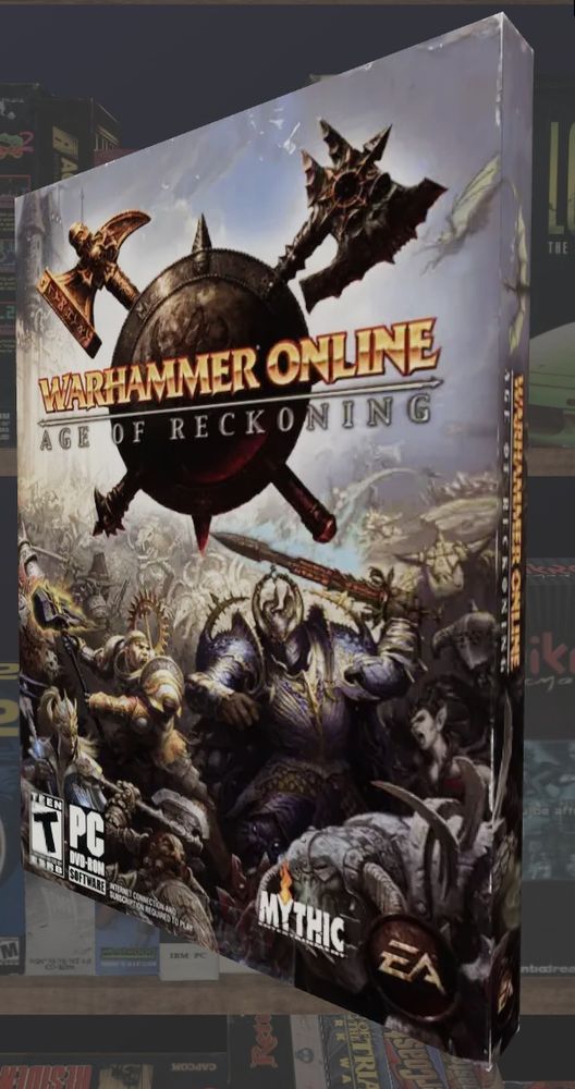 The box art for 2008 PC MMO Warhammer Online: Age of Reckoning