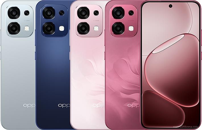 Silver, blue, pink and rose red colours of the Oppo A6 Pro 5G 