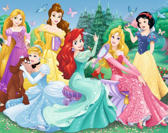 A bevy of Disney princesses 