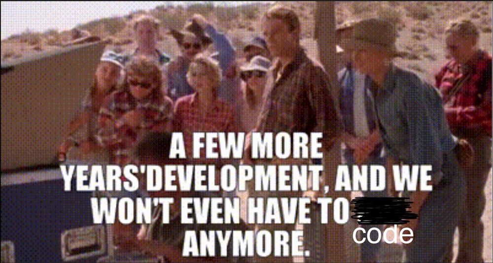 Jurassic park clip, edited: a few more years development and we won’t even have to code anymore
