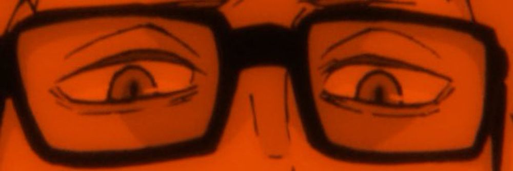 Character Tsukishima from Haikyu glaring 