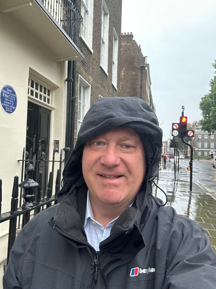 Picture of Martin Baxter in the rain 