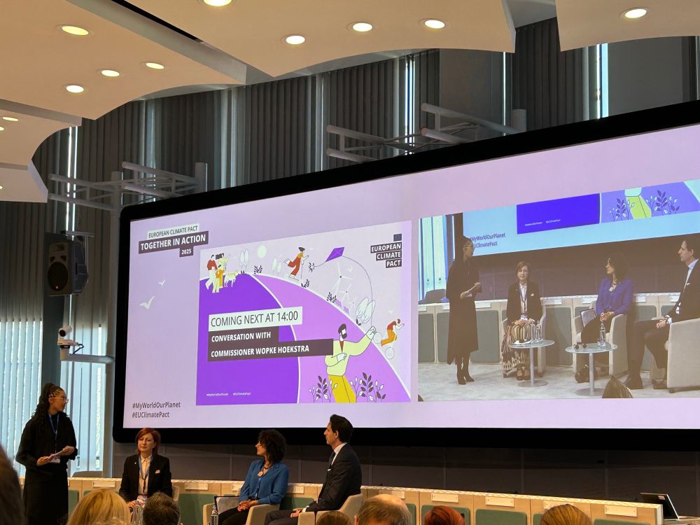 Climate Action Commissioner speaking at the European Climate Pact. 