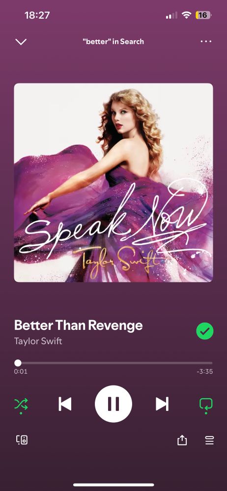 I’m listening to the original version of Taylor Swifts better than revenge 