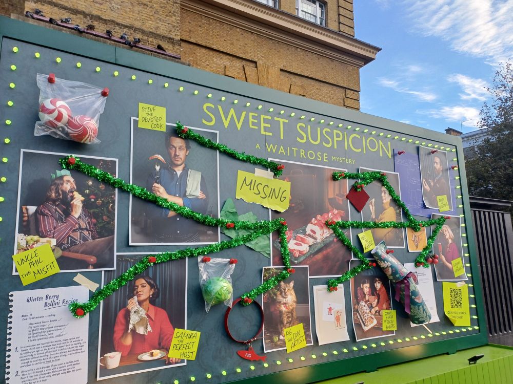 Waitrose Murder Mystery board, King's Cross.