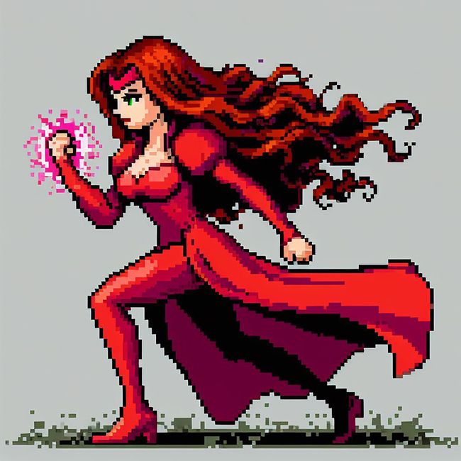 The Scarlet Witch 16bit pixel art!