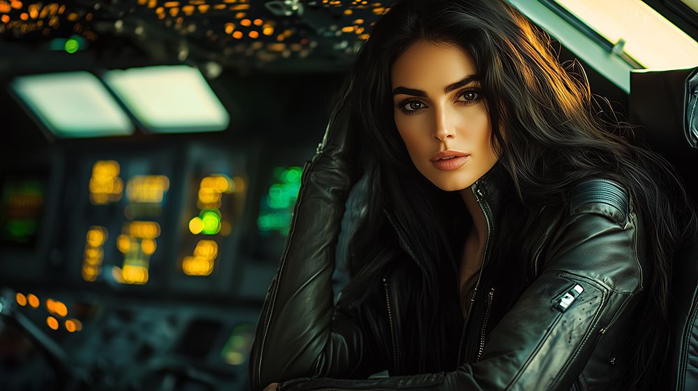 Gorgeous Brunette Scifi Pilot Babe!