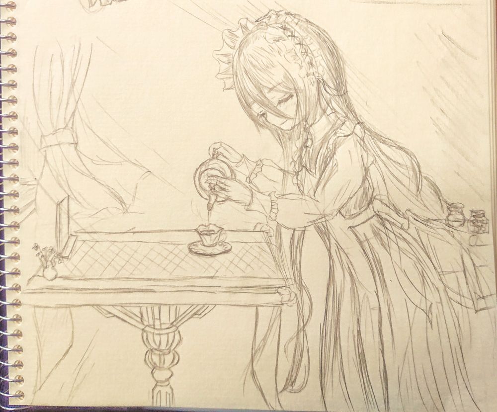 * - * - * - ୨୧ - * - * - *
Remember you.

遠い思い出の中。
星屑の別れを遂げた私たちは散り、もうお互いのことを知ることすらできない。
刃と刃を交じり合わせ、瞳の奥で戦火をぶつけ合った。
そんなあなたも、もういない。

もし今この店にあなたがいるとしたのなら、どんな姿なのかしら。
もちろん従順なあなたは、似合うに決まっているのだろうけれど。
無愛想な私より、ね。

誰もいなくなった店で、おもむろに席へと座る。
そして目を閉じ、思いを馳せた。
ええ、思った通り、とても似合っているわ。
あの頃のあなたは、今もまだ私の胸に残り火を灯している。

You ember.
* - * - * - ୨୧ - * - * - *