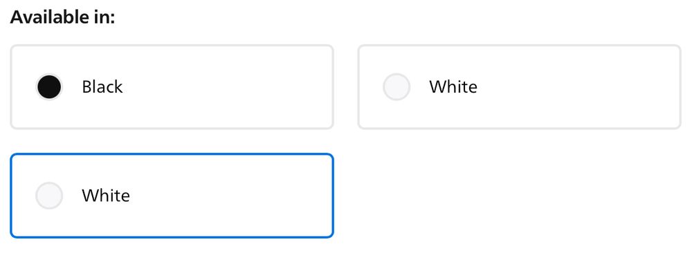 Available in: Black White White
